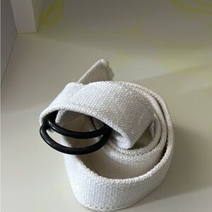 White Canvas Double-Ring Belt